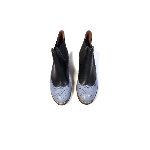 GIROTTI Boot WINGTIP Ankle Boots Size 9 WOMENS Black & Blue Handcrafted - Picture 2 of 7